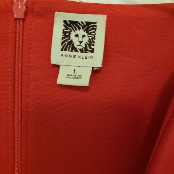 Red Sweetheart Neckline Fitted Anne Klein Knee length Dress size Large - Picture 5 of 10